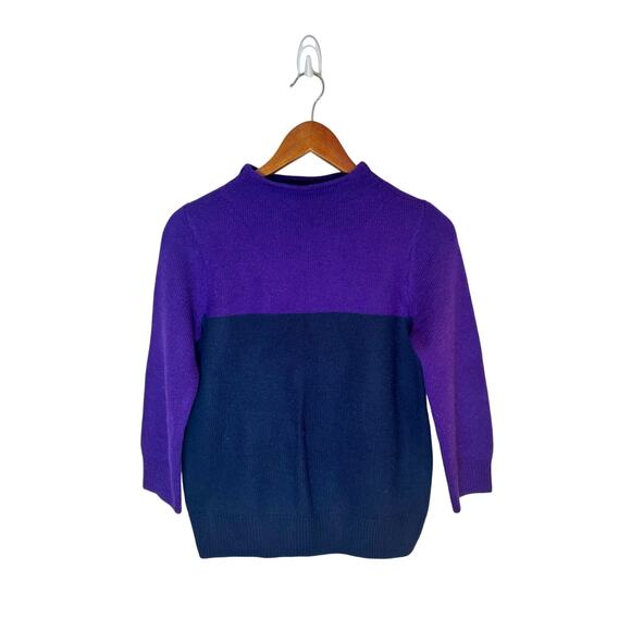 J.Crew 100% Merino Wool Colorblock Knit Mockneck Pullover Sweater Small - Picture 4 of 7